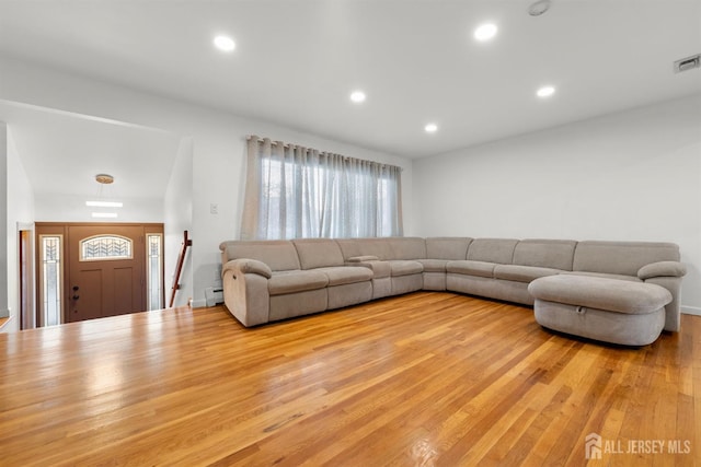 2291 Morrison Ave, Union Twp, NJ 07083 - living area with light wood-type flooring, recessed lighting, healthy amount of natural light, and baseboard heating