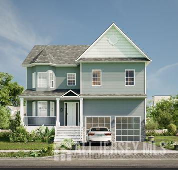 25 Wicker Pl, Morganville, NJ 07751 - view of front of house with a garage, decorative driveway, and covered porch