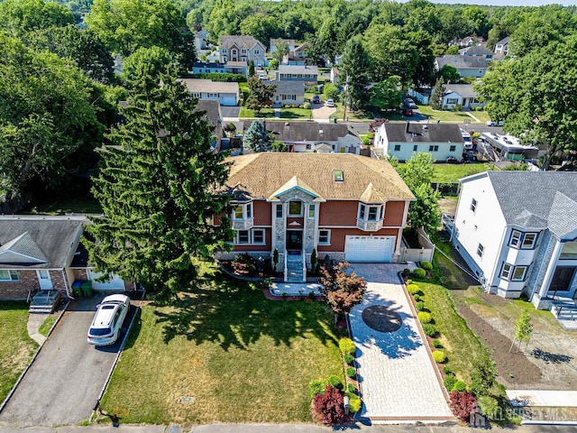 aerial view with a residential view