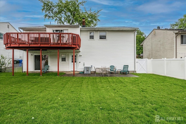 115 Broadway Ave, Colonia, NJ 07067 - back of house featuring a deck, central AC, and a chimney