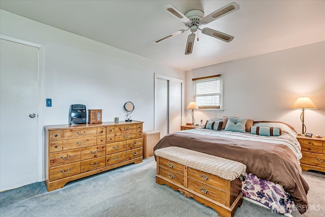 115 Broadway Ave, Colonia, NJ 07067 - bedroom with carpet, a closet, and ceiling fan