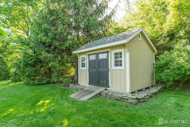 view of shed