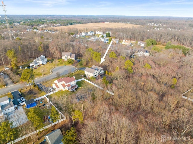 drone / aerial view with a residential view