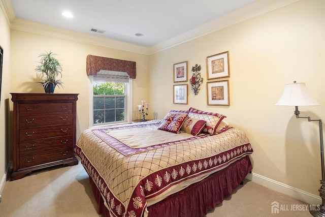 540 Cranbury Rd Unit 105, East Brunswick, NJ 08816 - carpeted bedroom with ornamental molding, baseboards, and recessed lighting