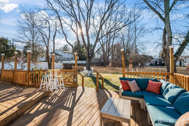 deck featuring an outdoor hangout area