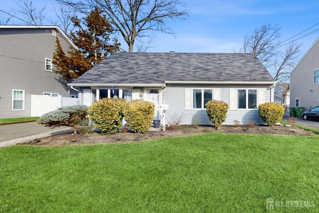 view of front of home with a front yard