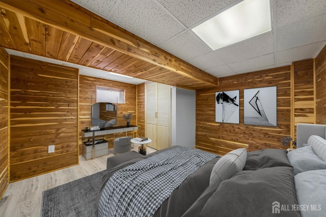 657 Amboy Ave, Edison, NJ 08837 - bedroom featuring wood walls and wood finished floors