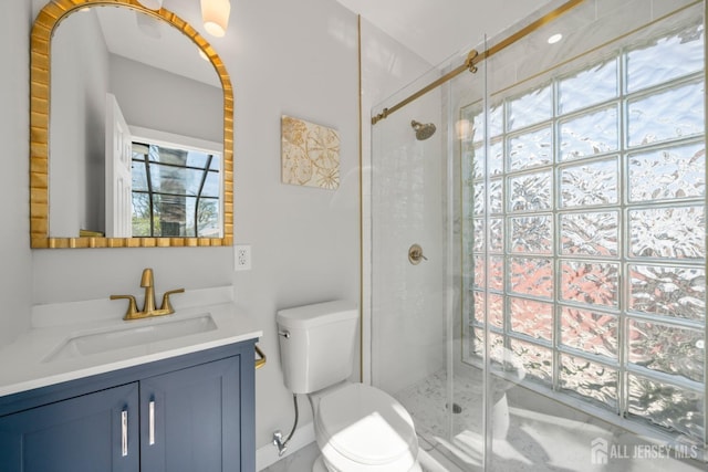 657 Amboy Ave, Edison, NJ 08837 - full bathroom with a stall shower, toilet, and vanity
