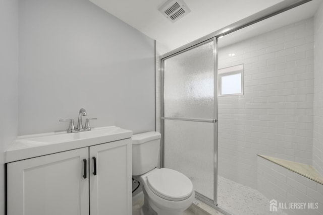 657 Amboy Ave, Edison, NJ 08837 - full bathroom featuring toilet, a shower stall, and vanity