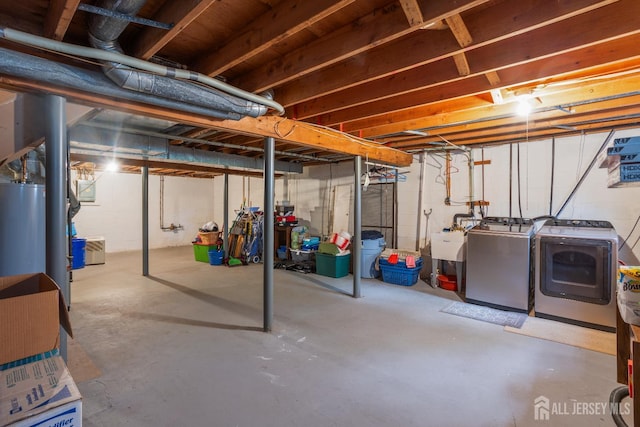 32 Astor Ct, Sayreville, NJ 08872 - unfinished basement with washing machine and clothes dryer and a sink