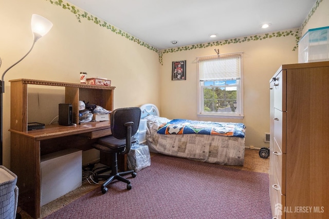 32 Astor Ct, Sayreville, NJ 08872 - bedroom featuring carpet, a desk, and recessed lighting