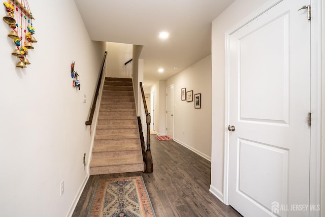 102 Matutina Rd, Monroe, NJ 08831 - staircase with wood finished floors and recessed lighting