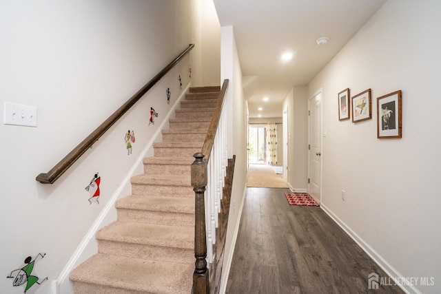 102 Matutina Rd, Monroe, NJ 08831 - stairs featuring wood finished floors and recessed lighting