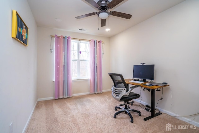 102 Matutina Rd, Monroe, NJ 08831 - office area with carpet flooring and a ceiling fan