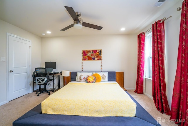 102 Matutina Rd, Monroe, NJ 08831 - carpeted bedroom with recessed lighting and ceiling fan