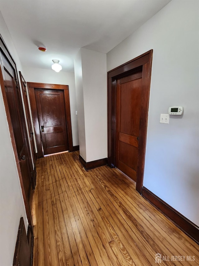 hall featuring light hardwood / wood-style floors