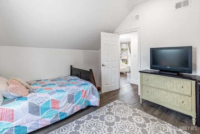 94 2nd St, Keyport, NJ 07735 - bedroom featuring lofted ceiling and wood finished floors