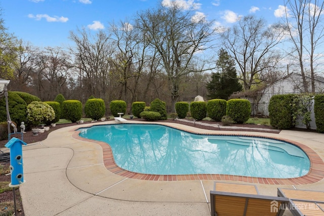 pool with a patio