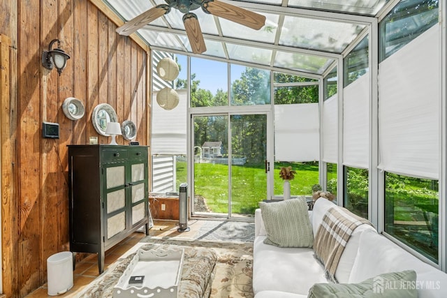 59 S Main St, Cranbury, NJ 08512 - sunroom featuring a ceiling fan, healthy amount of natural light, and vaulted ceiling