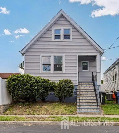 15 Frazer St, Fords, NJ 08863 - view of front of home with central air condition unit and stairs