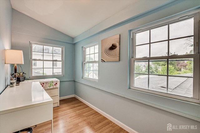 311 Prospect Ave, Dunellen, NJ 08812 - unfurnished office featuring lofted ceiling and light wood-style floors
