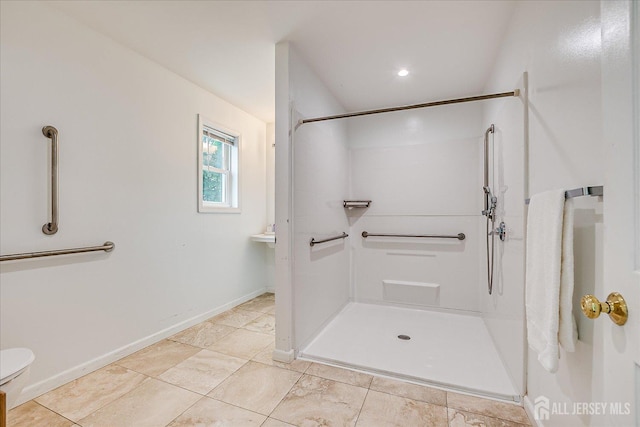 311 Prospect Ave, Dunellen, NJ 08812 - bathroom with walk in shower and tile patterned floors