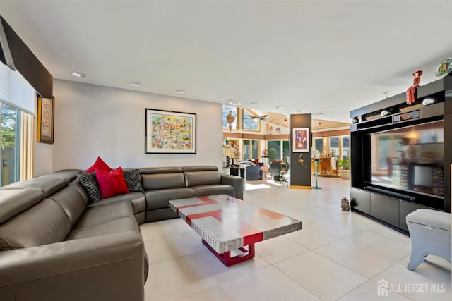 7 Leighton Dr, East Brunswick, NJ 08816 - living room with recessed lighting and light tile patterned floors