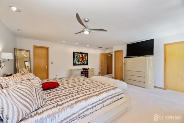 7 Leighton Dr, East Brunswick, NJ 08816 - bedroom featuring a ceiling fan and light colored carpet