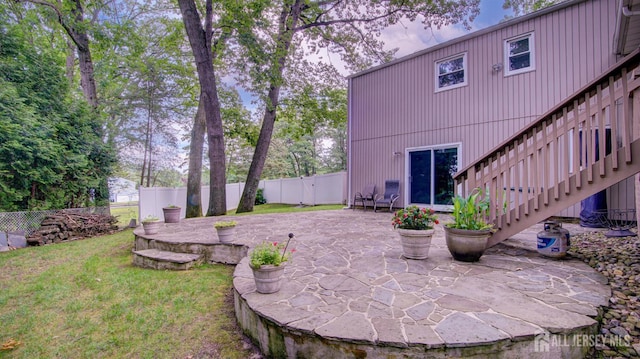 15 Timber Rd, East Brunswick, NJ 08816 - fenced backyard featuring a patio and stairs