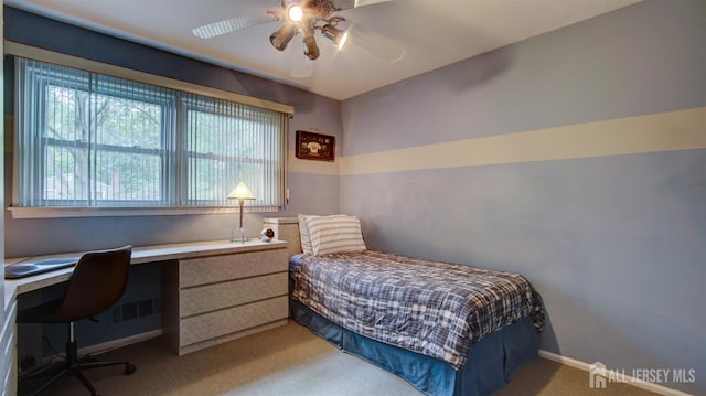 15 Timber Rd, East Brunswick, NJ 08816 - carpeted bedroom with built in desk and a ceiling fan