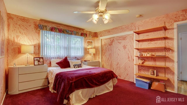 15 Timber Rd, East Brunswick, NJ 08816 - bedroom with carpet, a ceiling fan, and a closet