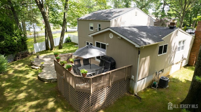 15 Timber Rd, East Brunswick, NJ 08816 - rear view of house featuring roof with shingles and a deck