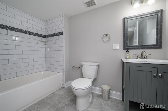 328 Coolidge Dr, Kenilworth, NJ 07033 - full bathroom with toilet, vanity,  shower combination, baseboards, and tile patterned floors