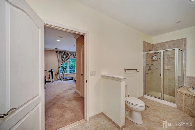 7102 Falston Cir, Old Bridge, NJ 08857 - full bathroom featuring a shower stall, a garden tub, and tile patterned flooring