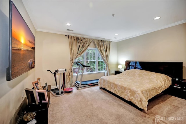7102 Falston Cir, Old Bridge, NJ 08857 - bedroom featuring carpet, recessed lighting, and crown molding