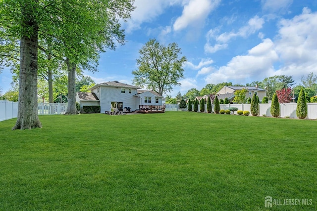 11 Diana Ct, East Brunswick, NJ 08816 - view of yard featuring a wooden deck