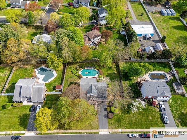13 Harper Rd, South Brunswick, NJ 08852 - aerial view of property and surrounding area featuring a pool area and nearby suburban area
