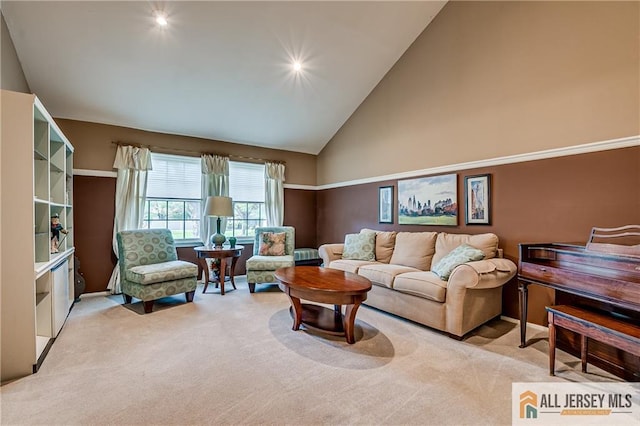 13 Harper Rd, South Brunswick, NJ 08852 - living area with light carpet and high vaulted ceiling
