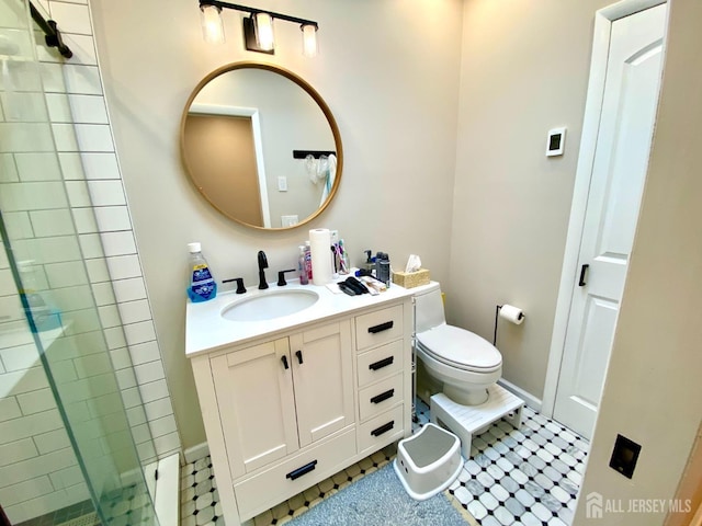 22 E Zoller Rd, East Brunswick, NJ 08816 - bathroom featuring toilet, a tile shower, and vanity