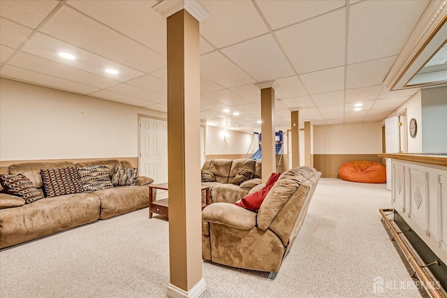 74 Gates Rd, Franklin, NJ 08873 - carpeted living area with a paneled ceiling
