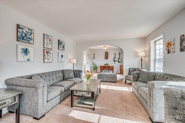 74 Gates Rd, Franklin, NJ 08873 - carpeted living room with arched walkways