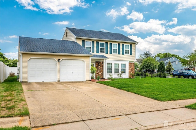 view of front of home with an attached garage, driveway, and roof with shingles