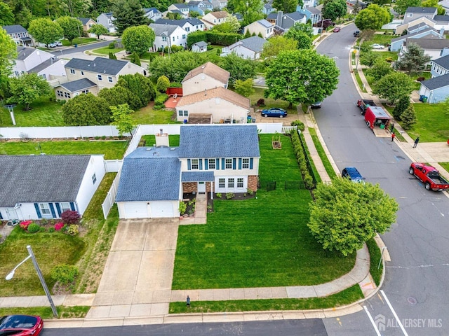 aerial perspective of suburban area