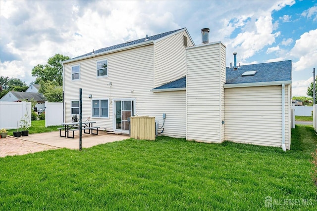 40 Azalea Dr, Edison, NJ 08820 - back of house with a patio area, a chimney, and a shingled roof