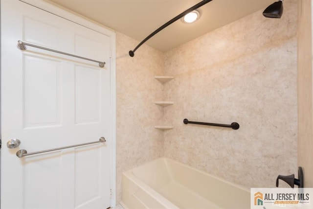 full bath featuring shower / bathing tub combination
