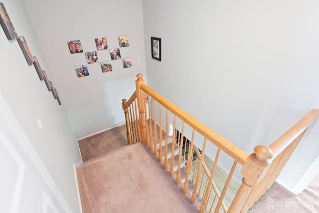 938 Thomas Ave, North Brunswick, NJ 08902 - stairway featuring carpet and baseboards