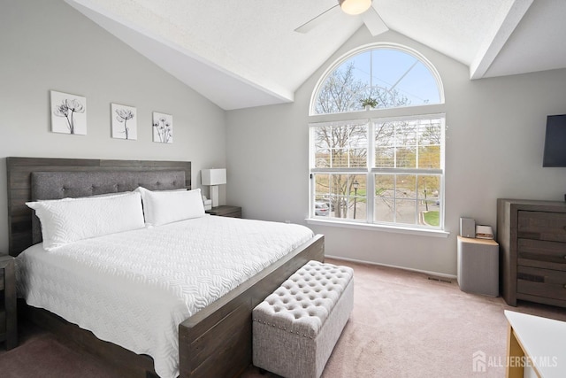 938 Thomas Ave, North Brunswick, NJ 08902 - carpeted bedroom with vaulted ceiling, baseboards, and a ceiling fan