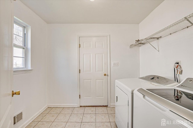 230 S 10th Ave S, Highland Park, NJ 08904 - laundry area with washer and dryer, light tile patterned floors, and baseboards