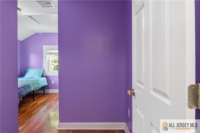 16 Lafayette Ave, Edison, NJ 08837 - bedroom with wood finished floors, vaulted ceiling, and baseboards
