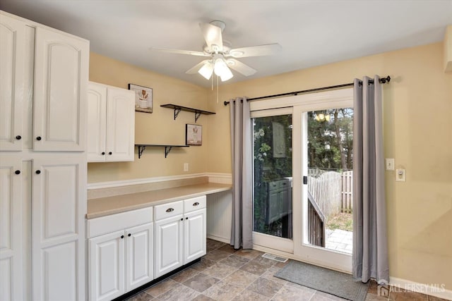 65 Brookview Cir, Jamesburg, NJ 08831 - entryway with a ceiling fan, baseboards, visible vents, and a wealth of natural light